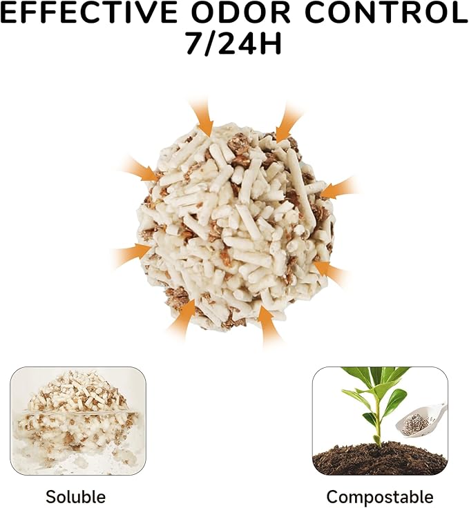 FUKUMARU Mixed Cat Litter (Apple Wood) 4*2.7 kg/6 LB (4 Package) - Image 3