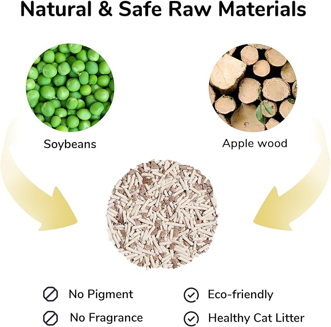 FUKUMARU Mixed Cat Litter (Apple Wood) 4*2.7 kg/6 LB (4 Package) - Image 5