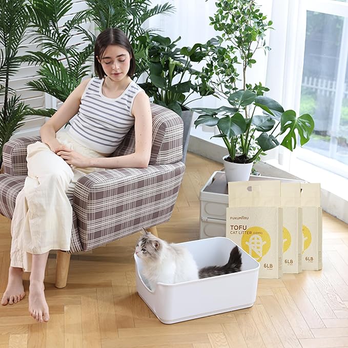 FUKUMARU Corn Tofu Cat Litter 4*2.7 kg/6 LB (4 Package) - Image 6