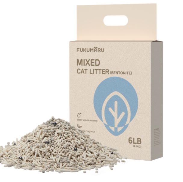 FUKUMARU Mixed Cat Litter (White tea) 4*2.7 kg/6 LB ( 4 Package)
